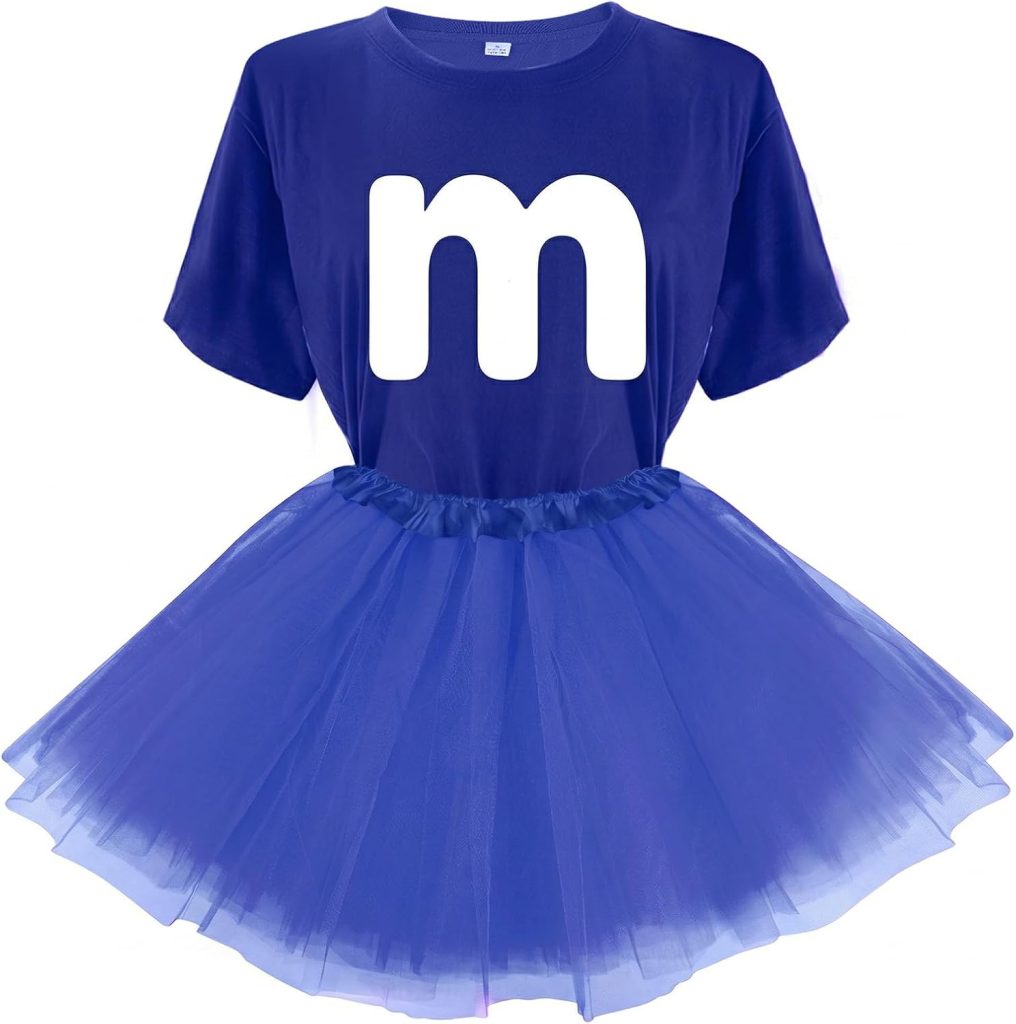 Letter M Halloween Costumes T-Shirt Tutu Skirts, Team