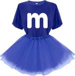 Letter M Halloween Costumes T-Shirt Tutu Skirts, Team