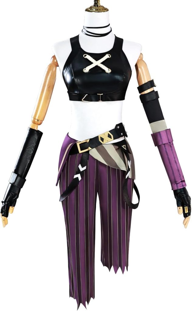 Purple Cosplay Costume Tops Pants Belt with Gloves