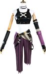 Purple Cosplay Costume Tops Pants Belt with Gloves
