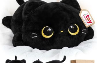 Mewaii Cute Black Cat Plush Pillow, Kawaii Plushies