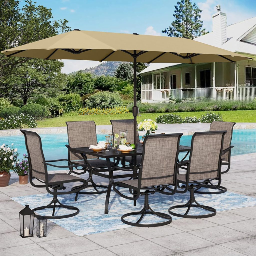 Sophia & William Patio Set with Umbrella 8 Pieces