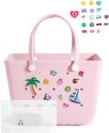 BAGSMART Large Beach Bag for Women with Cooler, Rubber
