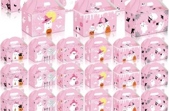 Dunzoom 24 Pcs Halloween Party Favor Boxes Pink Boo