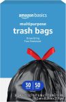 Amazon Basics Multipurpose Drawstring Trash Bags, 30