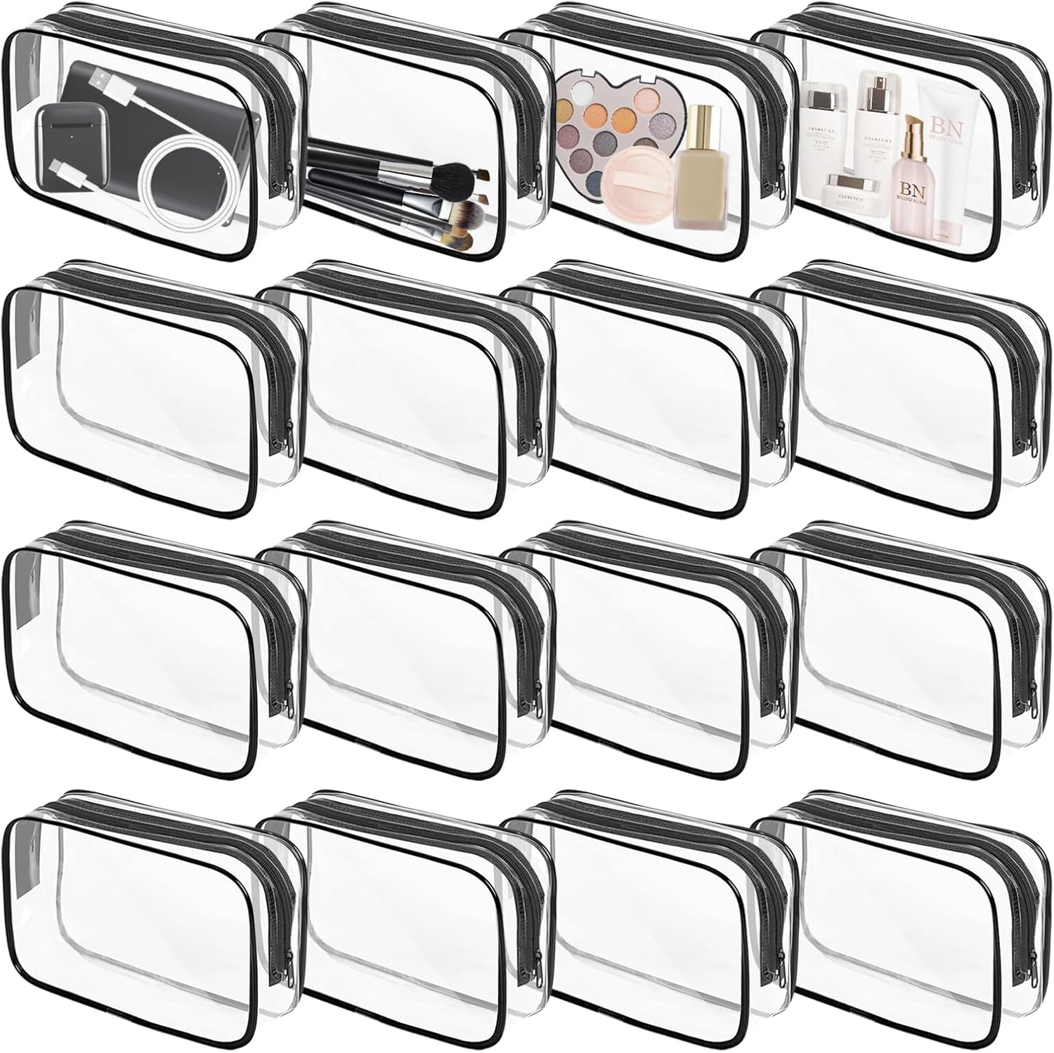 16 Pieces Clear Makeup Bags Bulk, TSA Approved Toiletry Review makeup bag 16 Pieces Clear Makeup Bags Bulk TSA Approved Toiletry Review