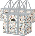 BALEINE 3Pk Reusable Grocery Bags, Foldable Shopping