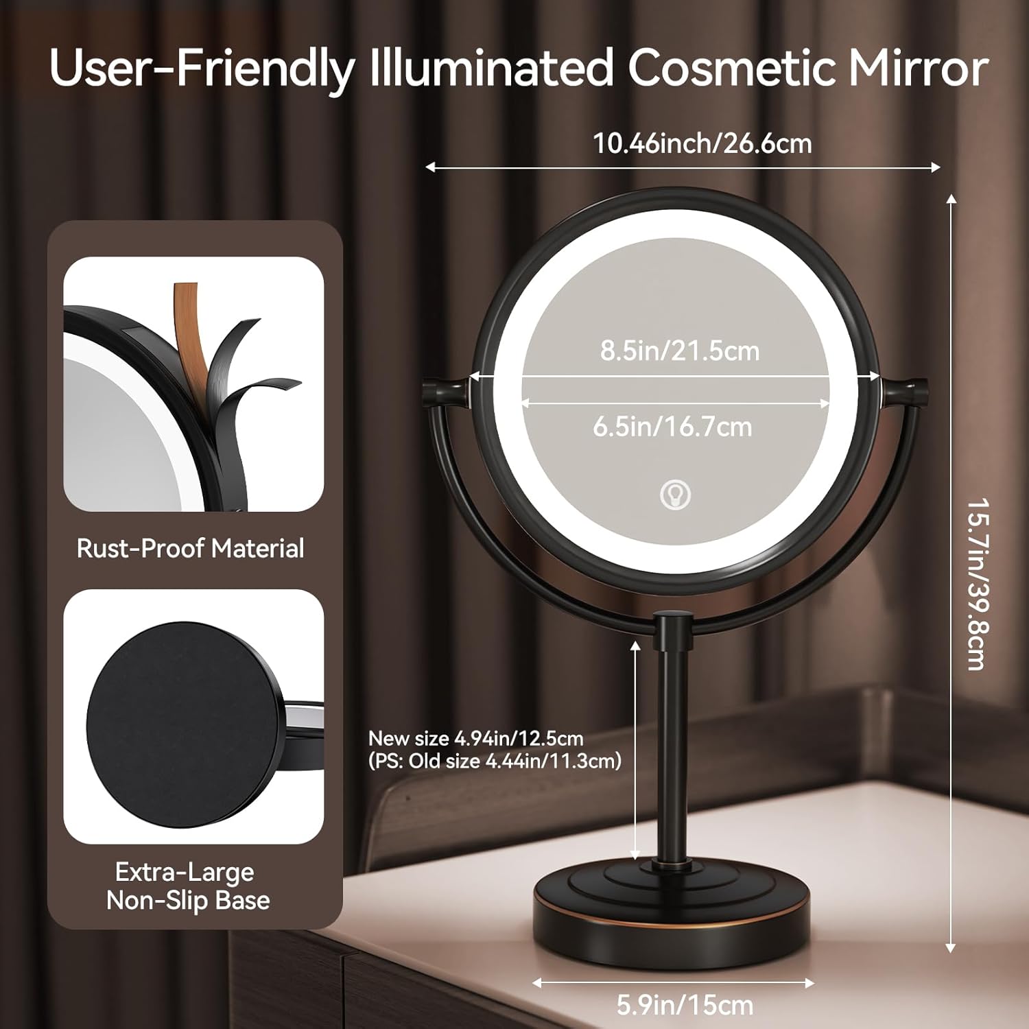 GURUN 8.5 Inch Rechargeable Tabletop LED Lighted Makeup Review makeup mirror 1778020881 492 GURUN 85 Inch Rechargeable Tabletop LED Lighted Makeup Review Makeup