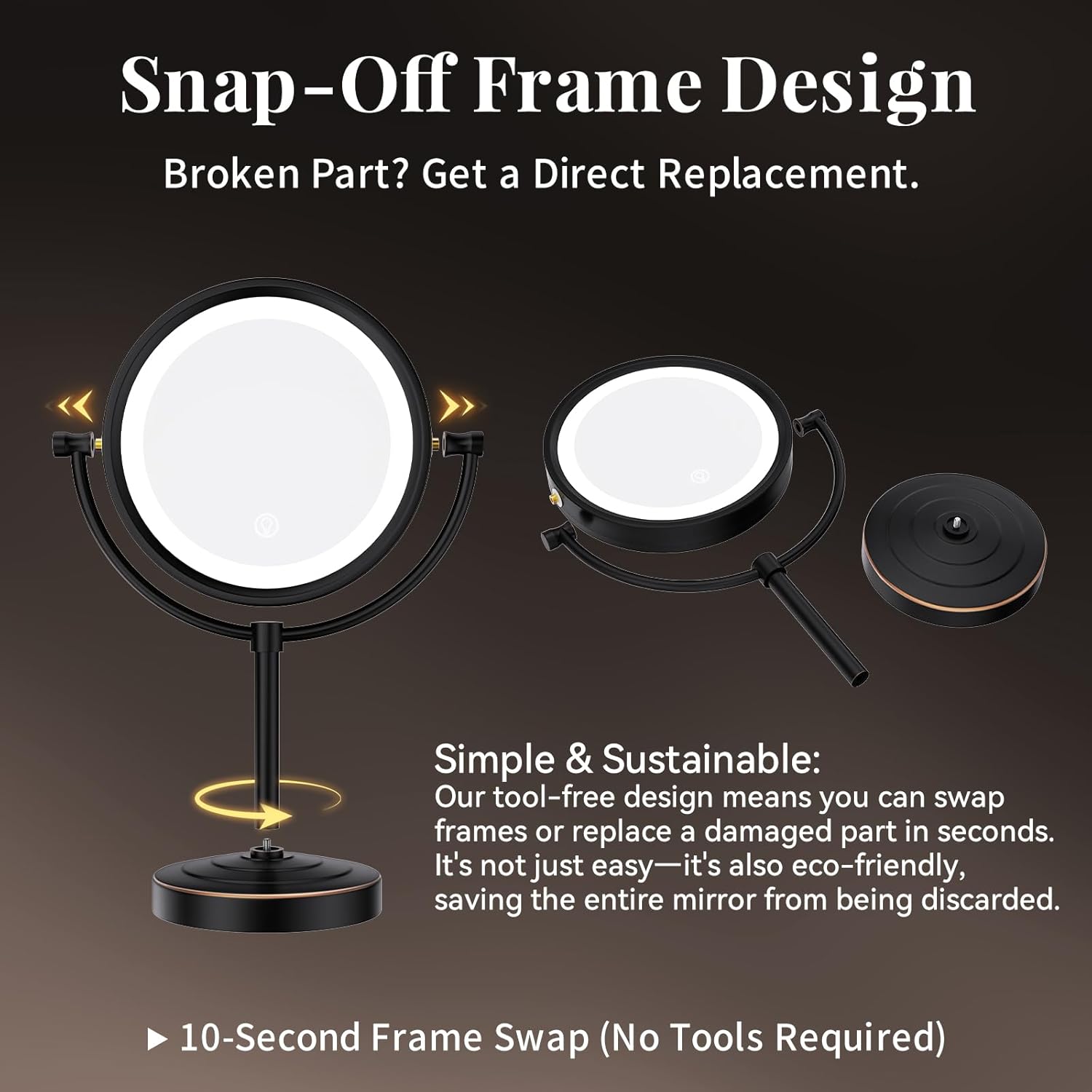 GURUN 8.5 Inch Rechargeable Tabletop LED Lighted Makeup Review makeup mirror 1778020882 353 GURUN 85 Inch Rechargeable Tabletop LED Lighted Makeup Review Makeup