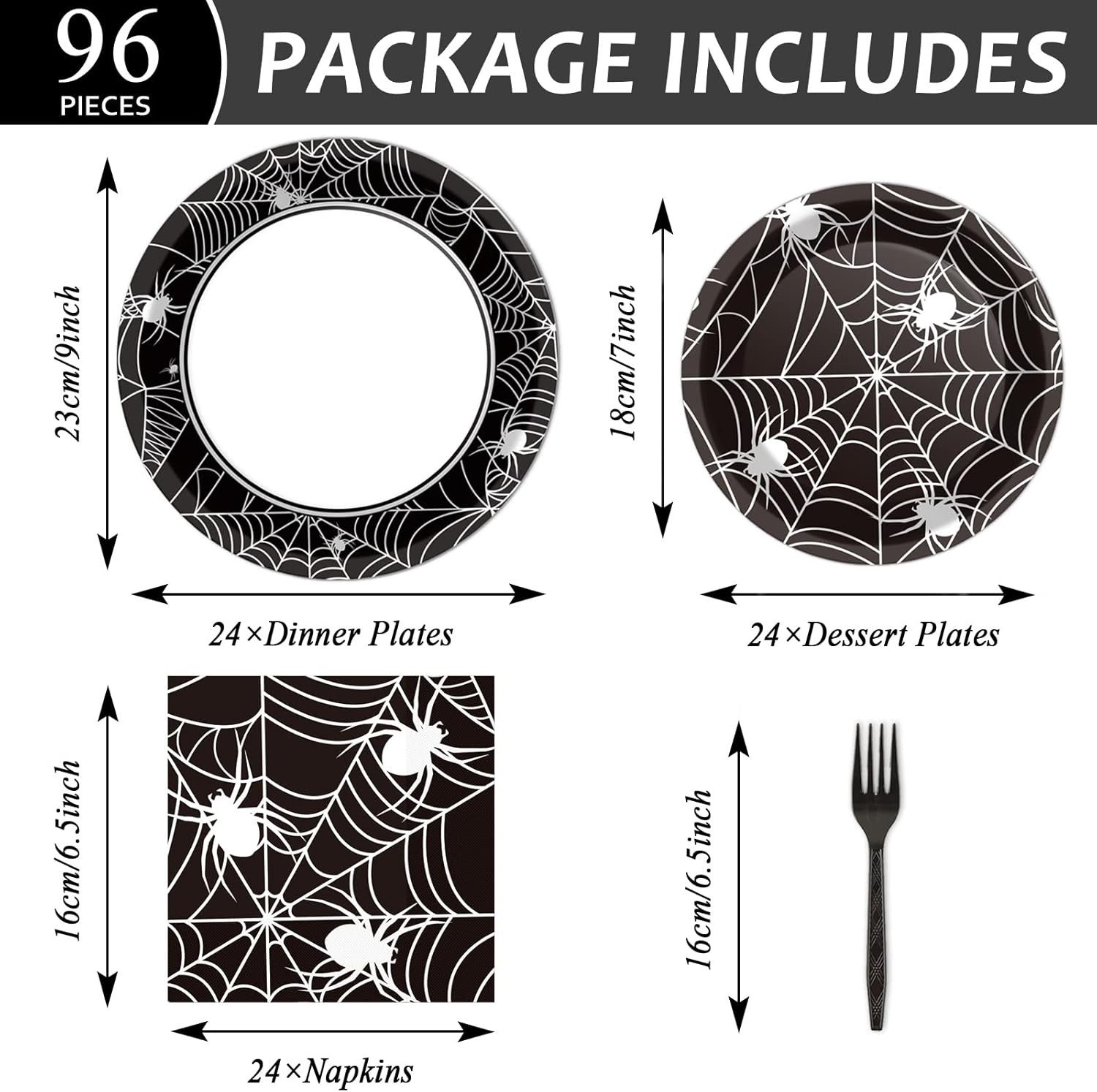 1778052434 562 96 Pcs Halloween Party Paper Plates Napkins Supplies Review Halloween