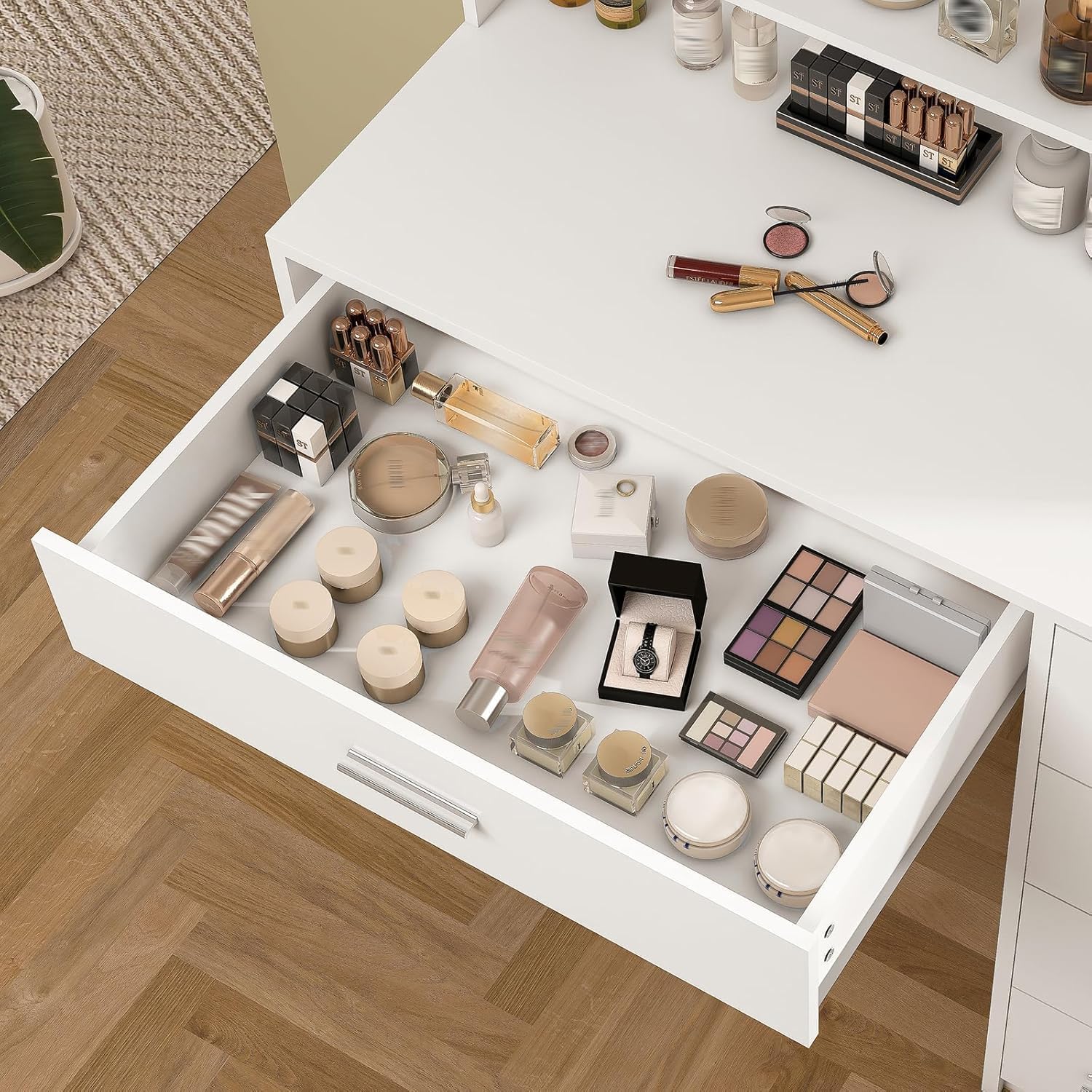 Quimoo Vanity Desk with Mirror & Lights, Makeup Vanity Review makeup vanity with lights 1778100228 234 Quimoo Vanity Desk With Mirror Lights Makeup Vanity Review