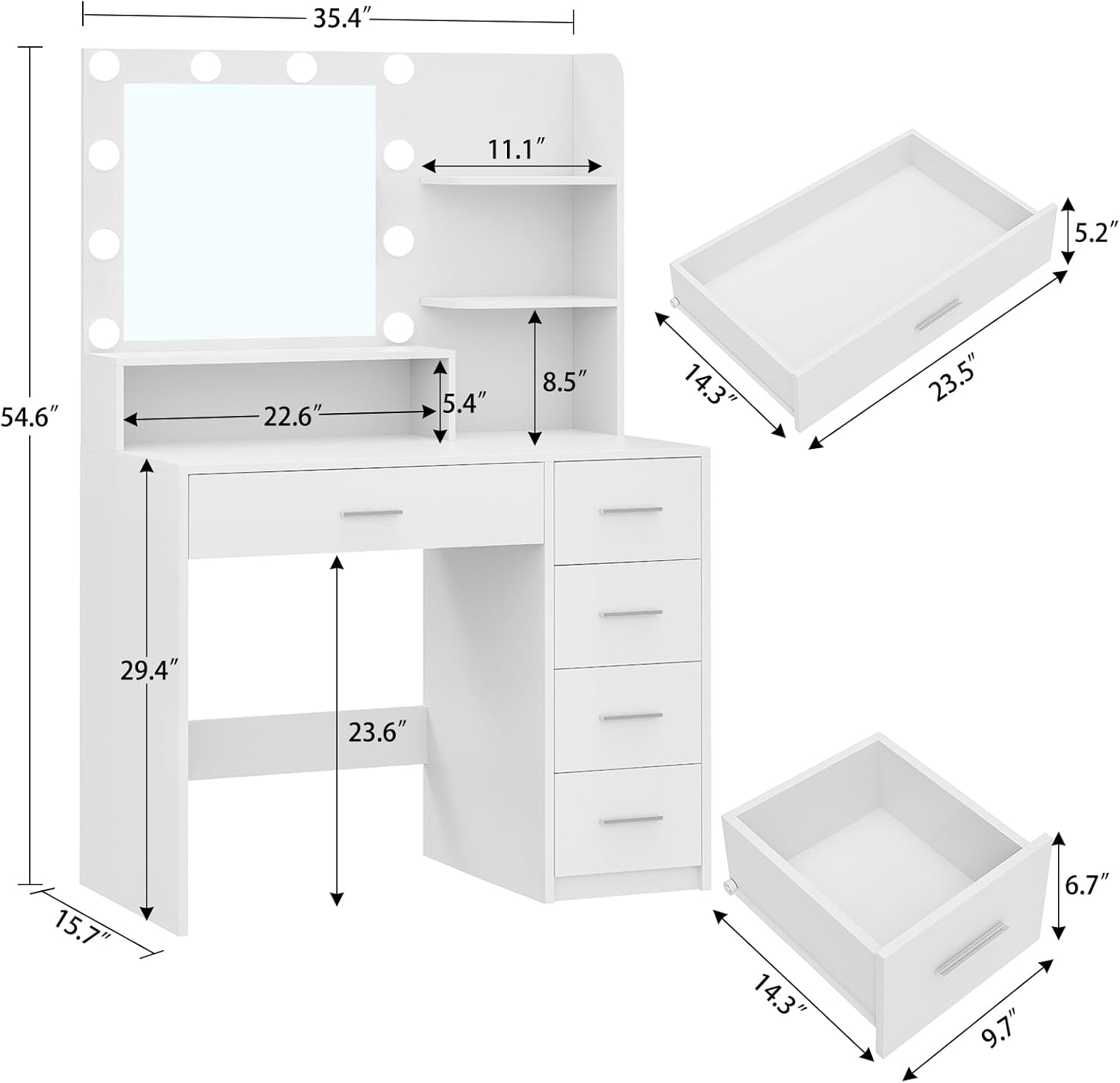 Quimoo Vanity Desk with Mirror & Lights, Makeup Vanity Review makeup vanity with lights 1778100228 795 Quimoo Vanity Desk With Mirror Lights Makeup Vanity Review