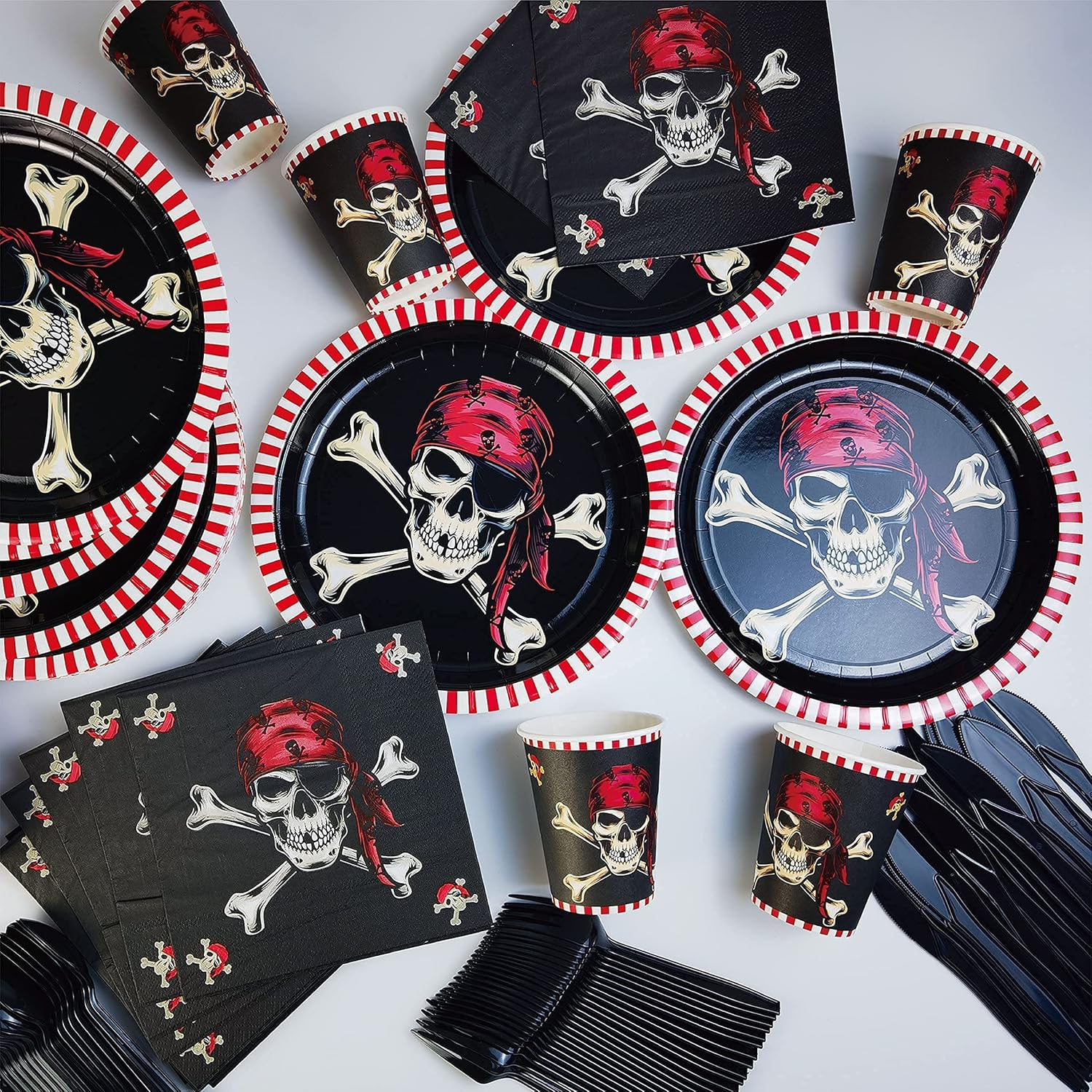 1778239678 791 DYLIVeS Pirate Party Supplies Red Pirate Themed Party Review Halloween