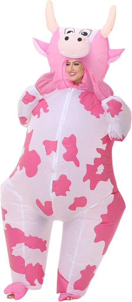 Inflatable Cow Costune Blow up Animal Costume for