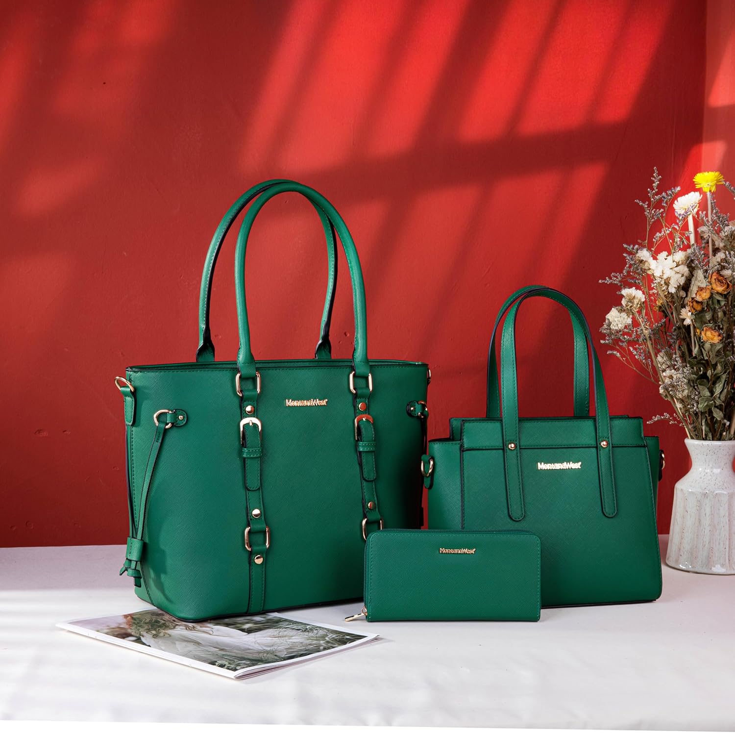 1778436653 362 Montana West 3PCS Purses For Women Tote Bag And Wallet