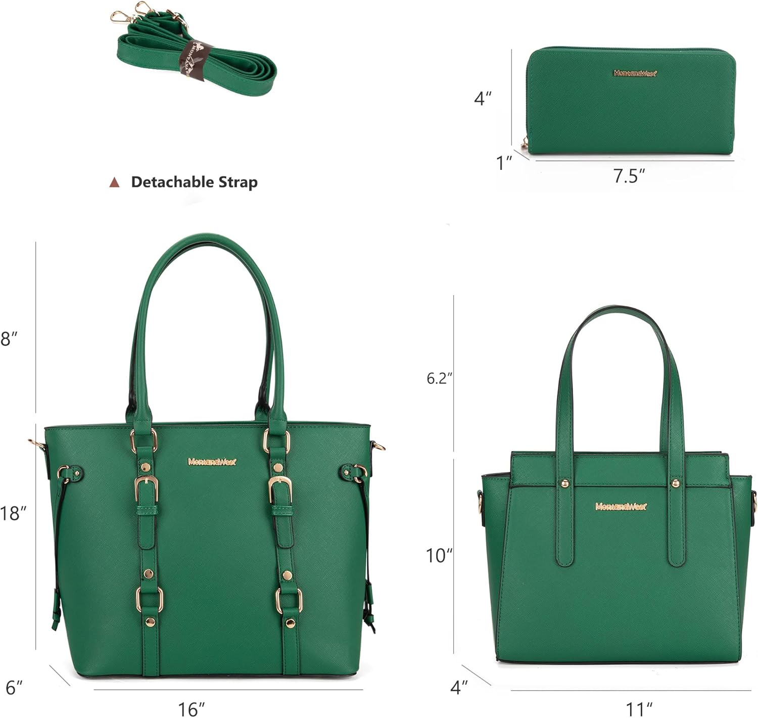 1778436655 938 Montana West 3PCS Purses For Women Tote Bag And Wallet