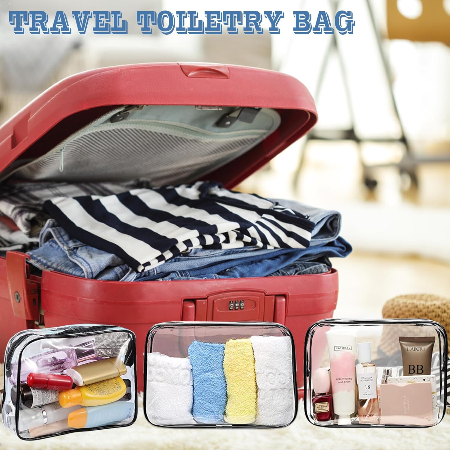 16 Pieces Clear Makeup Bags Bulk, TSA Approved Toiletry Review makeup bag 1778458648 343 16 Pieces Clear Makeup Bags Bulk TSA Approved Toiletry Review