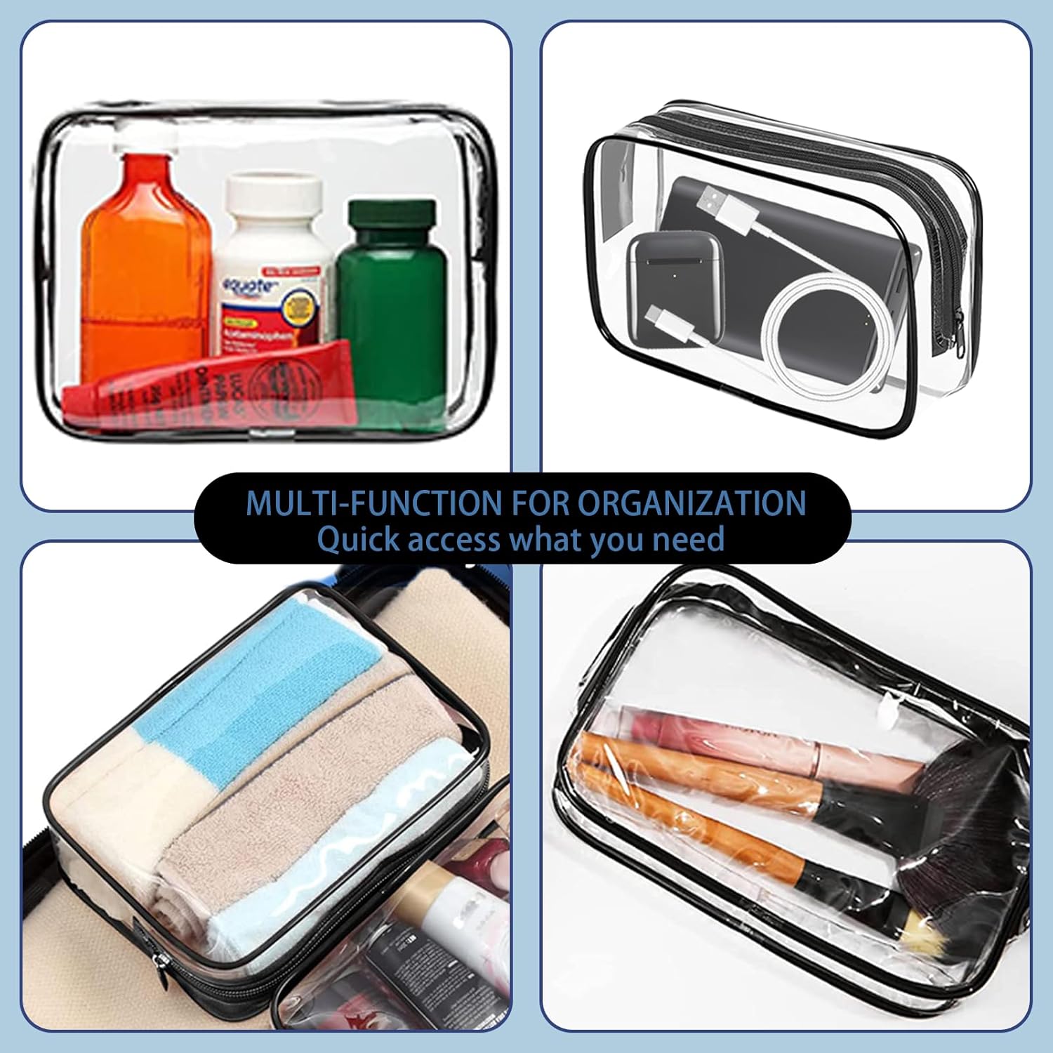16 Pieces Clear Makeup Bags Bulk, TSA Approved Toiletry Review makeup bag 1778458648 677 16 Pieces Clear Makeup Bags Bulk TSA Approved Toiletry Review