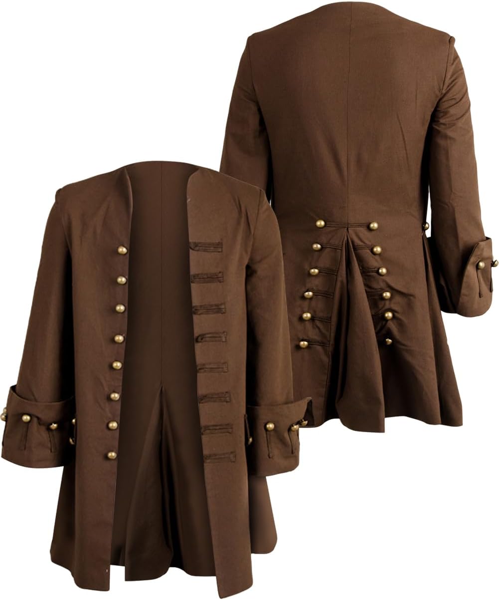 1778478385 10 Mens Medieval Pirate Jacket Steampunk Coat Captain Review Halloween Costumes