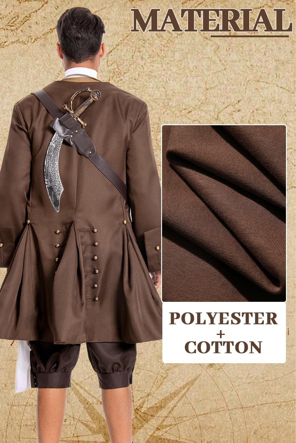 1778478385 961 Mens Medieval Pirate Jacket Steampunk Coat Captain Review Halloween Costumes