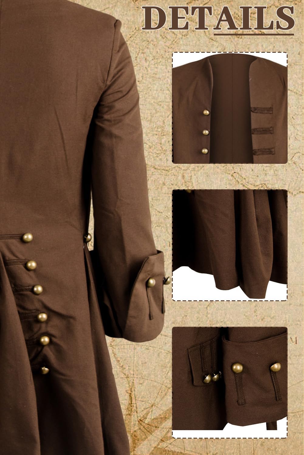 1778478386 772 Mens Medieval Pirate Jacket Steampunk Coat Captain Review Halloween Costumes