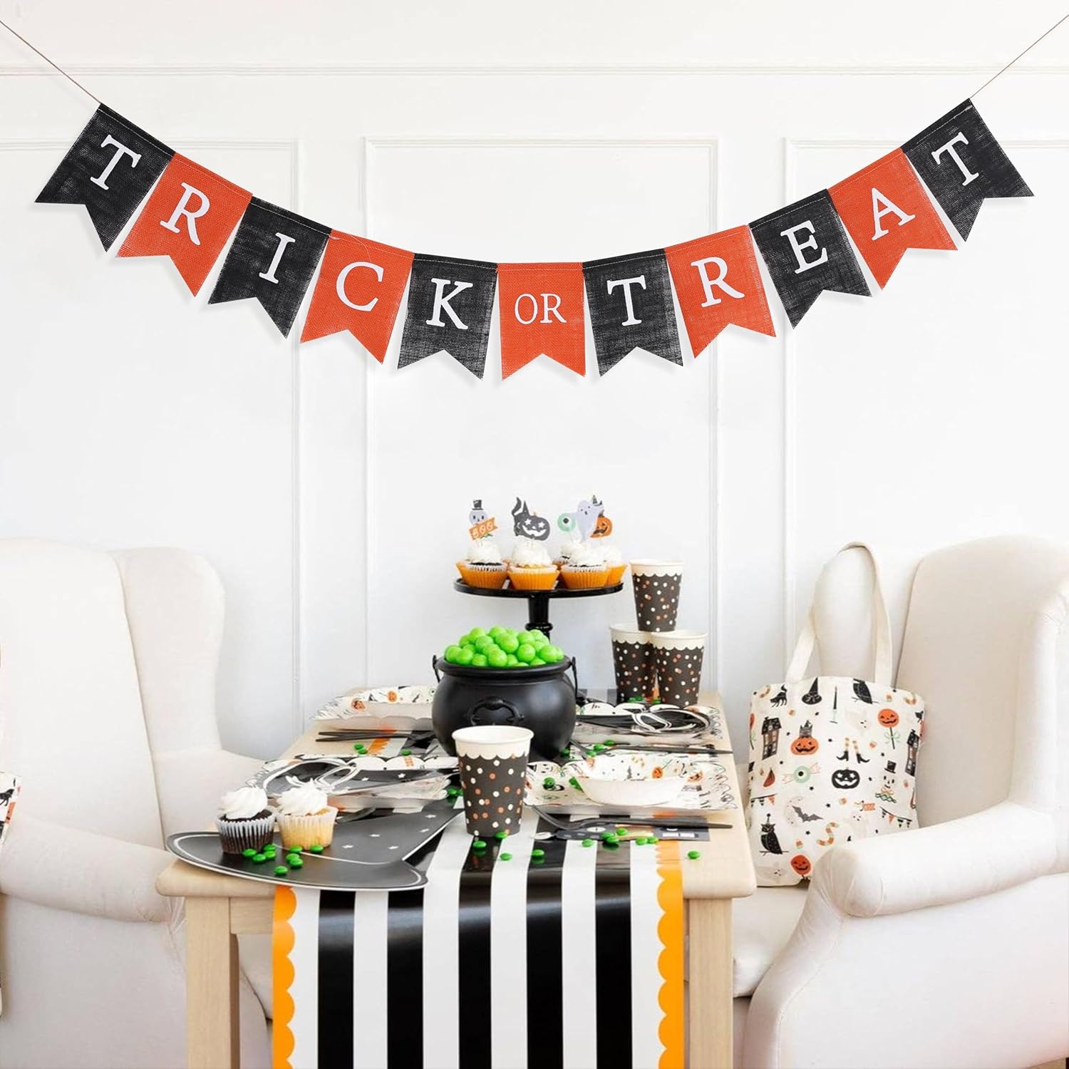 1778567014 565 Trick Or Treat Burlap Banner Halloween Bunting Review Halloween