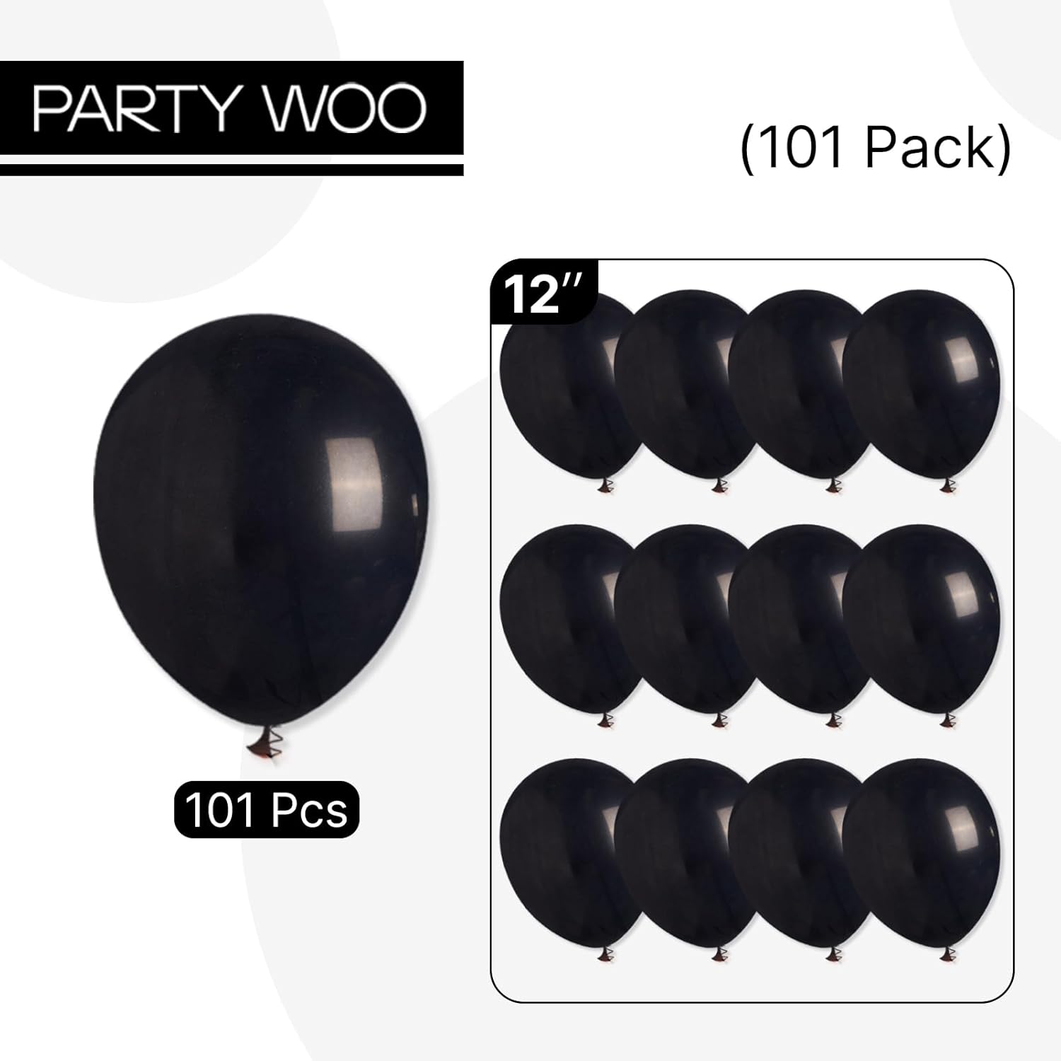 1778568433 11 PartyWoo Black Balloons 101 Pcs 12 Inch Latex Helium Review