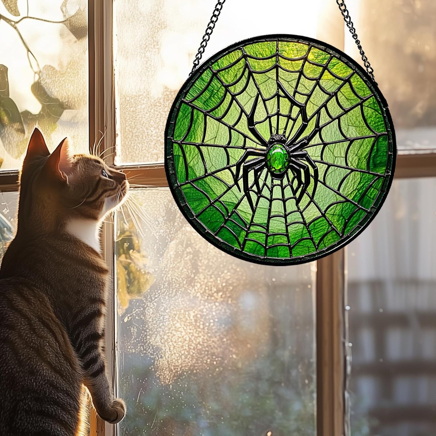 1778627855 60 Stained Glass Window Hanging Black Green Horror Review Affordable