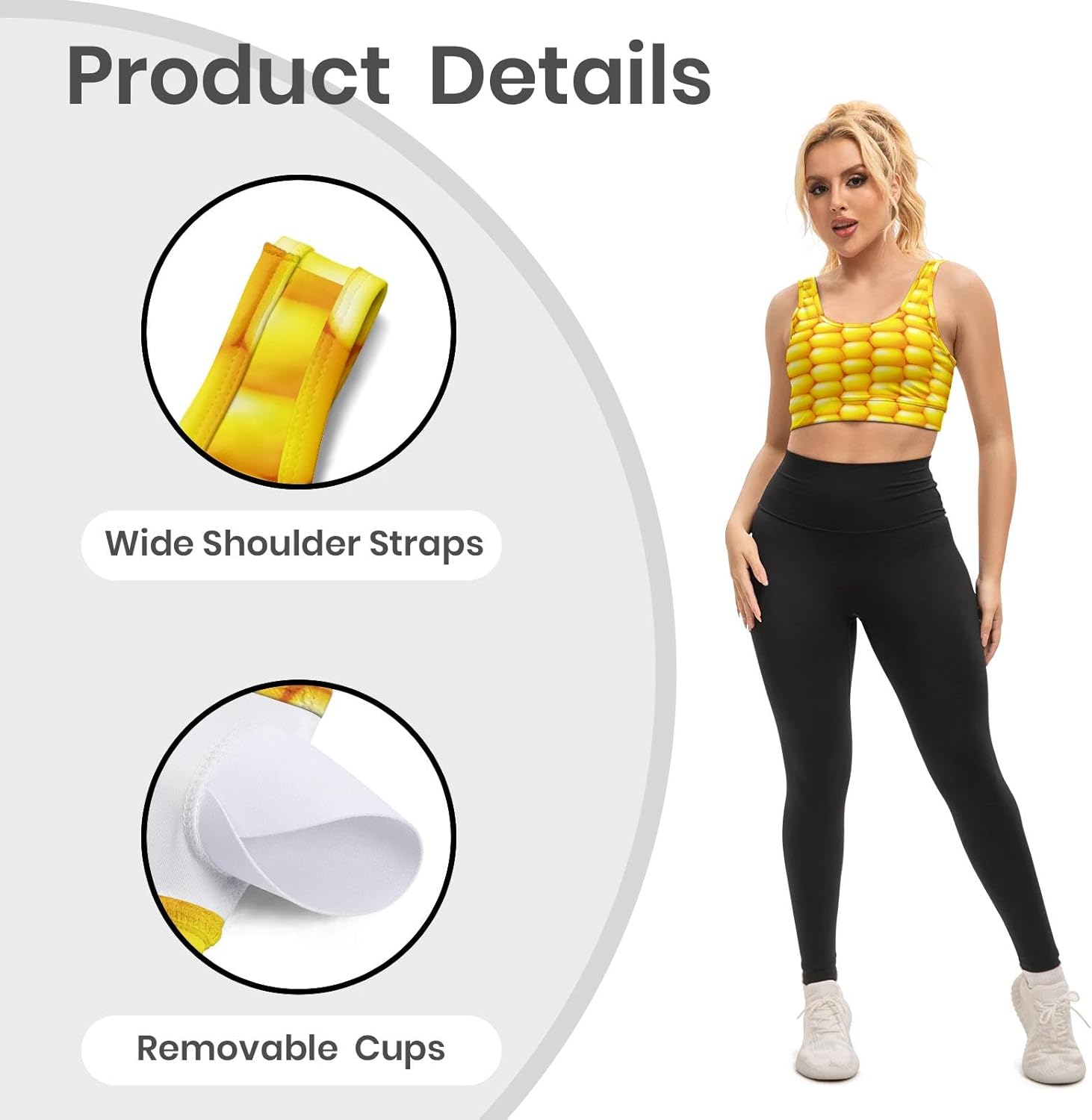 1778632365 406 Womens Sports Bra Funny Print Workout Running Tops Review Halloween