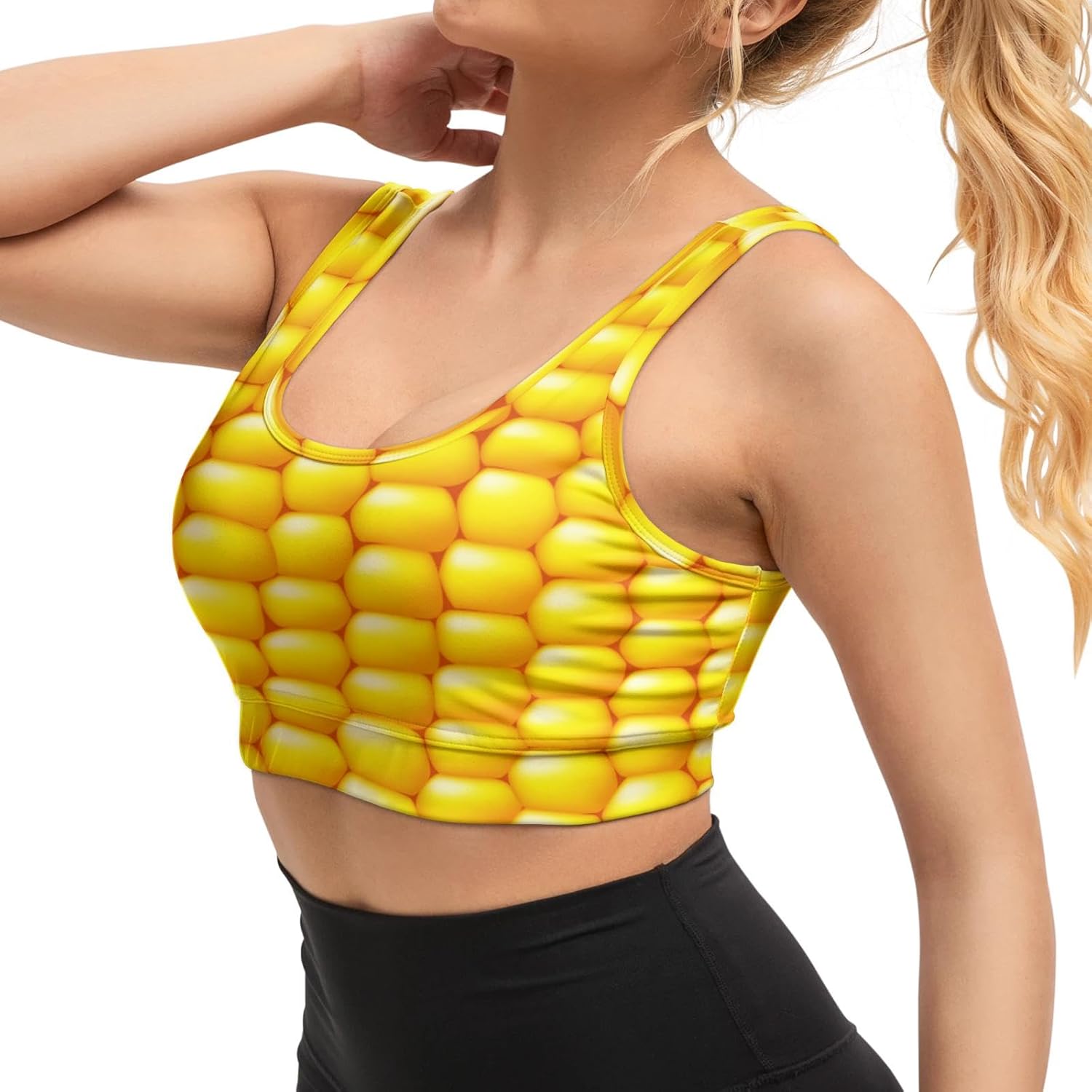 1778632367 549 Womens Sports Bra Funny Print Workout Running Tops Review Halloween