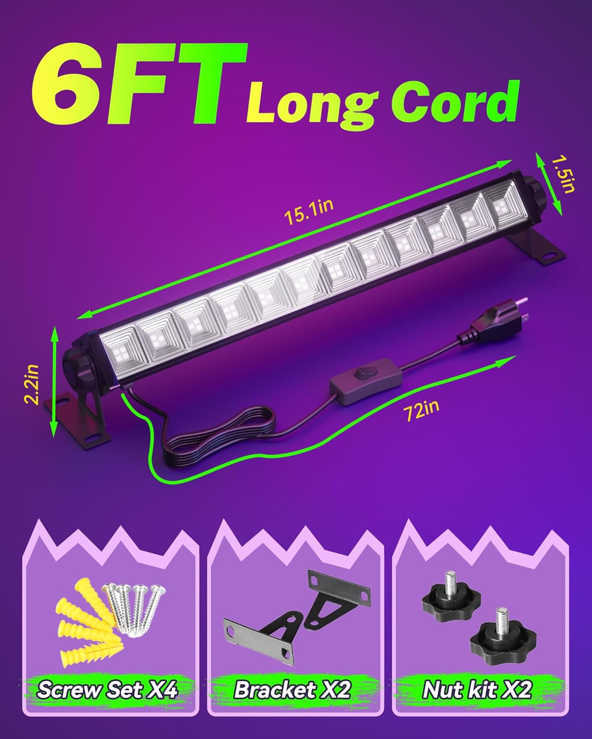 42W LED Black Light Bar, Blacklight with 6FT Review halloween decorations under $50 1778642409 376 42W LED Black Light Bar Blacklight With 6FT Review Halloween