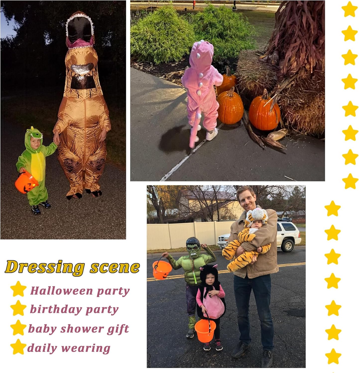 1778675806 511 TONWHAR Kids And Toddlers Infant Tiger Dinosaur Review Halloween Costumes
