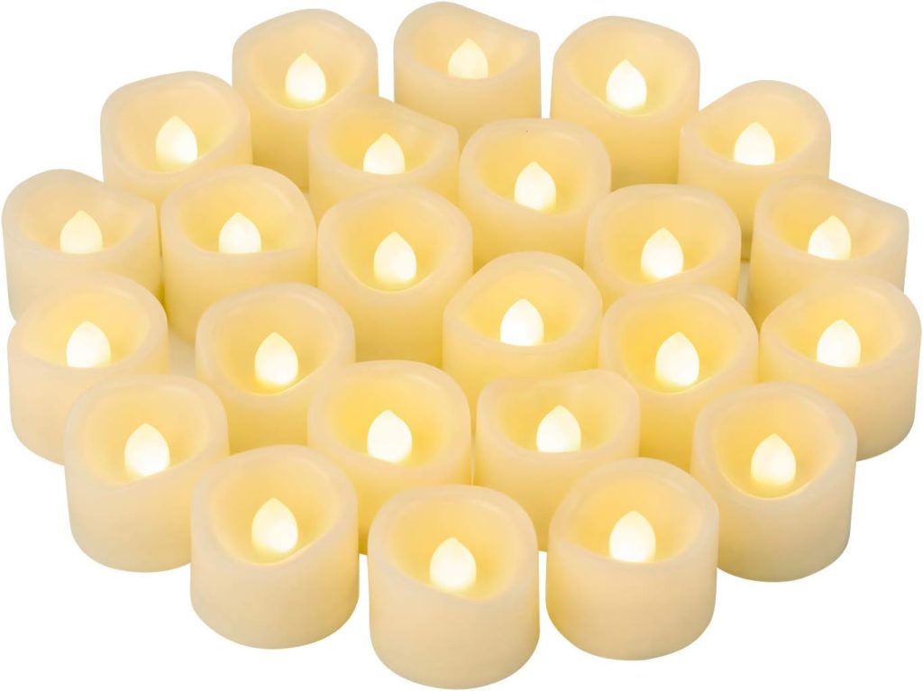 24 PCS LED Flameless Flickering Plastic Tealight Votive