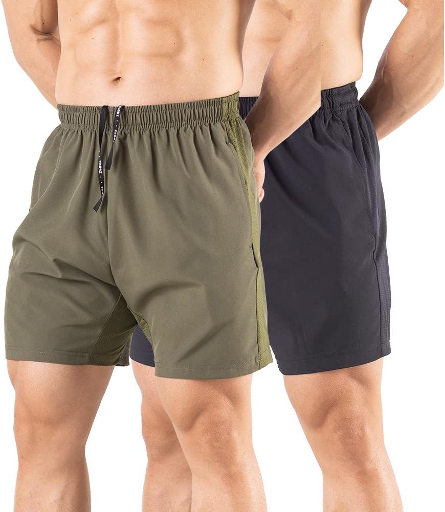 Gaglg Men's 5" Running Shorts 2 Pack Quick Dry Athletic