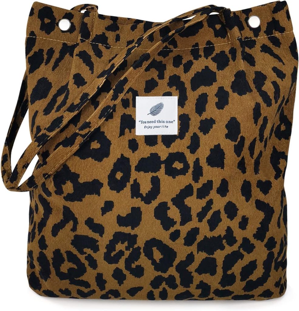 LHMTQVK Corduroy Tote Bags for Women, Large Capacity