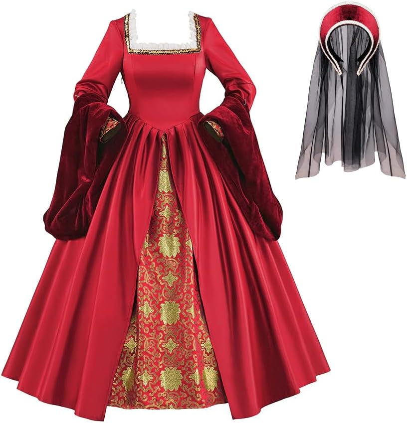 Anne Boleyn Dress Tudor Queen Cosplay Costume Review Best Halloween