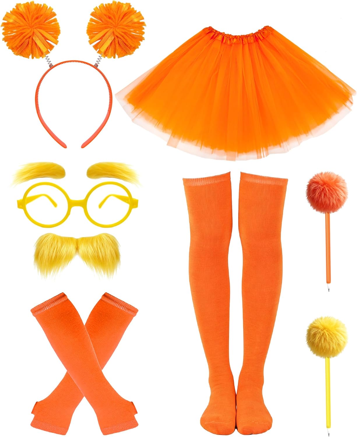 Hikkcos Orange And Yellowe Tutu Costume Yellow Mustache Review Halloween