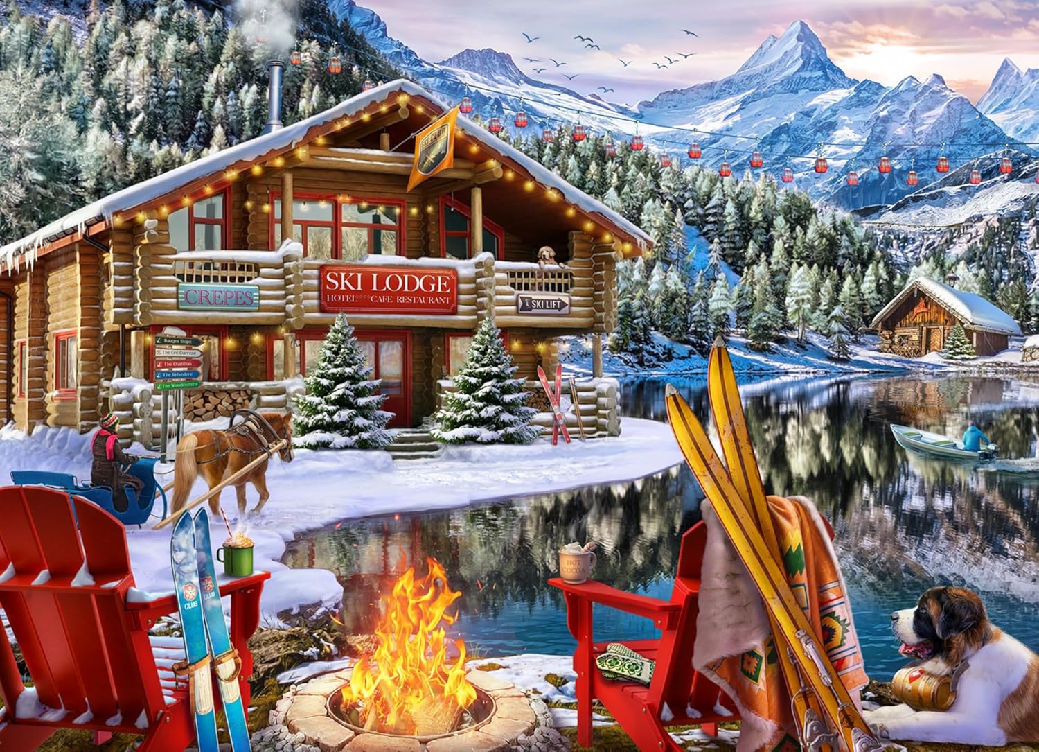 Ski Lodge Jigsaw Puzzle 1000 Piece By Vermont Christmas Review