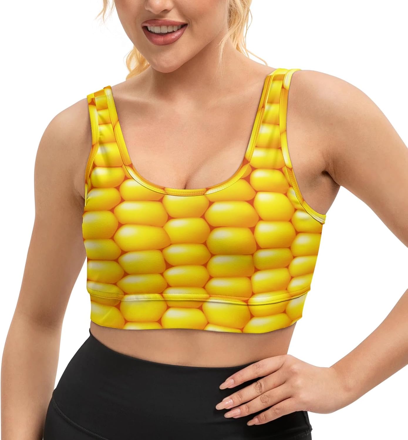 Womens Sports Bra Funny Print Workout Running Tops Review Halloween