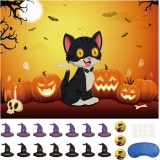 Morcheiong Halloween Game Pin The Tail on The Cat Game Review halloween party games
