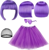 Women Tutu Costume Set, Tutu Skirt, Short Bob Wig, Review halloween costumes