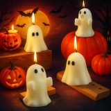 Minatee 4 Pieces Large Halloween Ghost Candles Cute Review halloween gift ideas