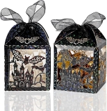 DELEMI 50 pcs Halloween Bat Candy Treat Boxes，Laser Cut Review halloween treat boxes