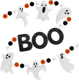 6.6Ft Ghost Garland Halloween Felt Boo Banner for Review halloween banners