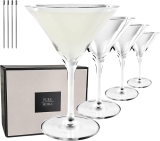 MORA PURE Martini Glasses, Set of 4-7oz – Handblown Review barware set