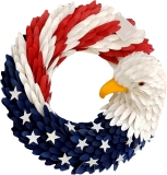 4th of July Wreath for Front Door, Red White and Blue Review wreath