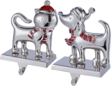 2 Pack Stocking Holders for Mantel, Silver Metal Review christmas stockings