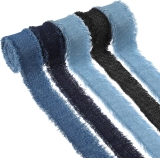 5 Rolls 10 Yard Denim Frayed Edge Fabric Ribbon, 4 Review ribbon