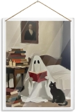 Ghost And Black Cat Acrylic Wall Hanging Decor Ghost Review halloween home decorating ideas