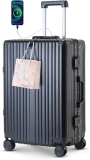 20 Inch Aluminum Frame Carry On Luggage with USB Port, Review carry on luggage